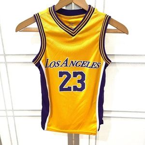 Los Angeles #23 gold and purple basketball jersey - Size 8